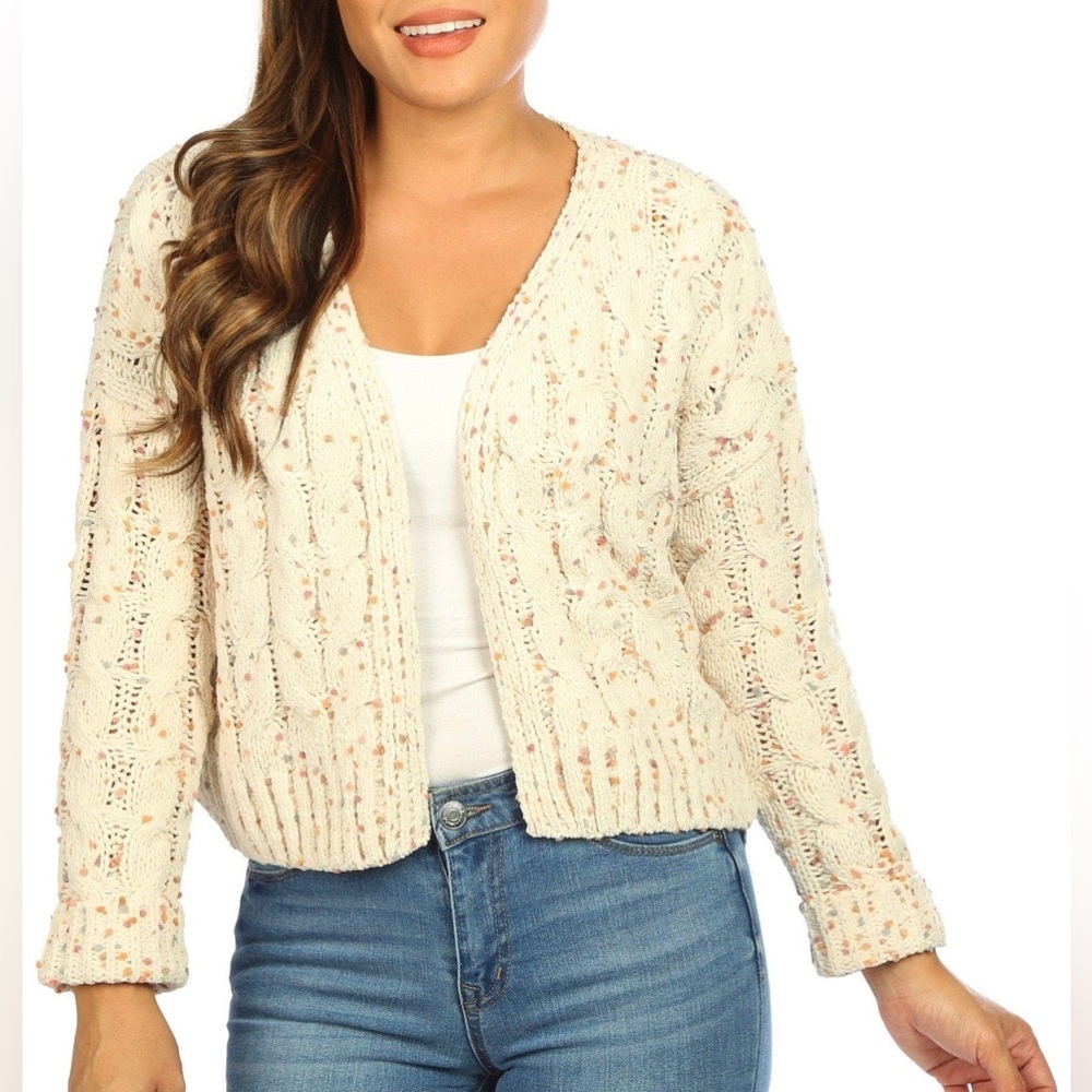 moon & madison Cream Chunky Knit Cardigan